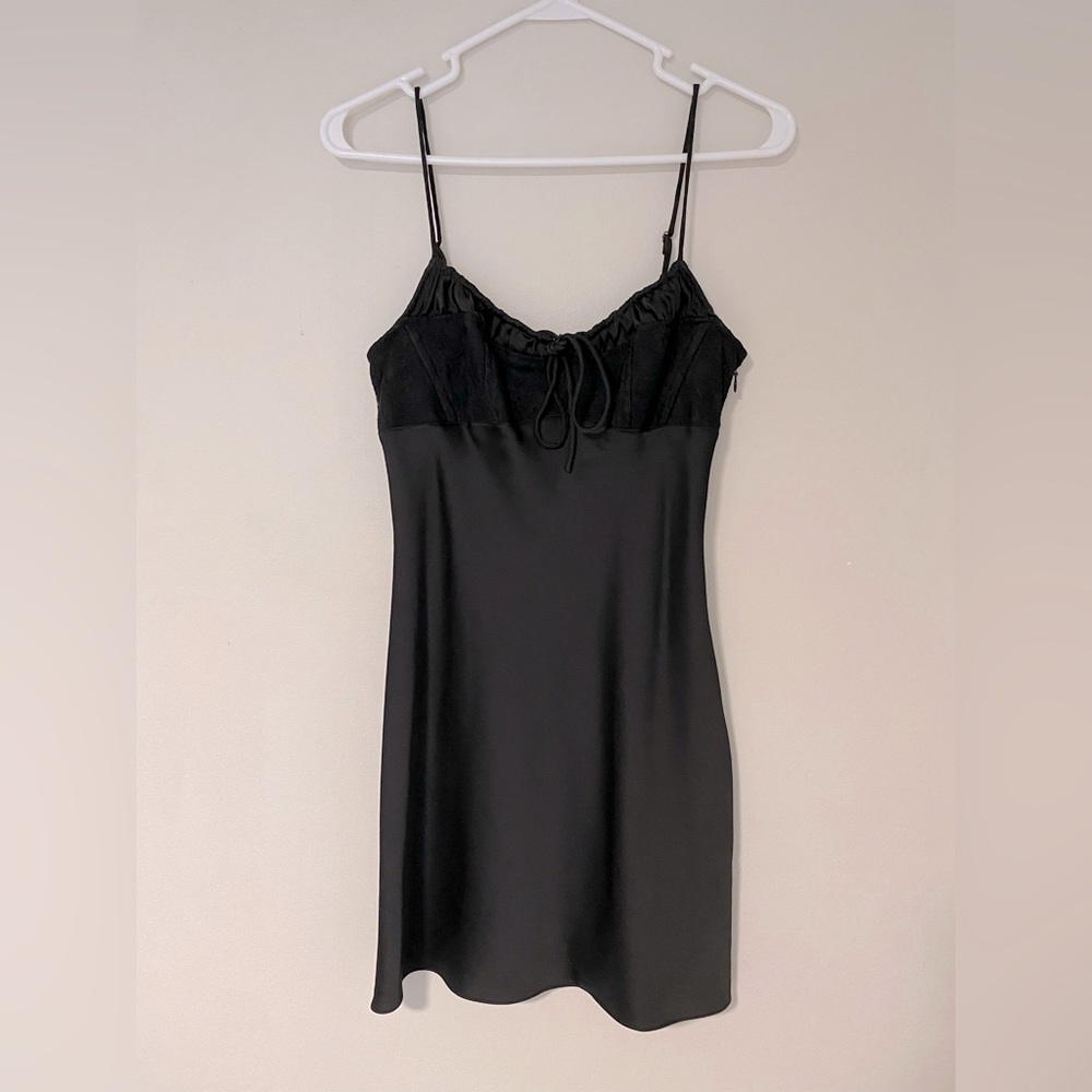 Urban Outfitters Black Satin Mini Dress